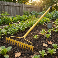 Steel Garden Rake Rectangular Head Outdoor Tool Heavy Duty