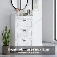 Tipping Footwear Storage Unit Tip-Out Drawers Flip Drawer Footwear Storage Unit Large Capacity for Apartment Dwellers, Homeowners, Hallway