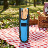 Reusable Travel Flatware Fiber Utensils with Case, Portable Eating Utensils for Travel, Spoon & Straw Included
