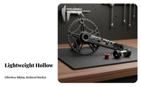 Folding Bike Crankset Aluminum Alloy 130BCD Hollow Crankset Crank Component Set with Bottom Bracket Lightweight 170mm Bike Crank