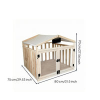 House-Shaped Kennel Slatted Wooden Dog House Solid Wood