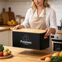 Modern Simple Style Metal Vegetable Storage Box Set for Kitchen, Breathable for Potatoes, Onions, Garlic