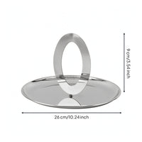 Fruit Tray with Handle Reflective Metal Fruit Dish Round for Tabletop