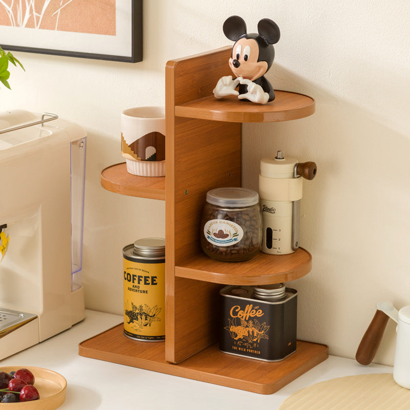 4-Tier Bamboo Cup Holder Organizer for Kitchen Counter, Living Room, Desk