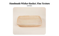 Rectangular Wicker Bin Breathable Design Rectangular Rattan Platter for Kitchen