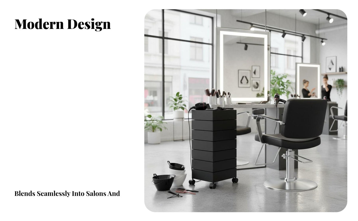 Salon Assistance Cart Space Saving Multi-Tier Storage Trolley Rolling Utility Cart Sturdy Mobile Storage Cabinet on Wheels