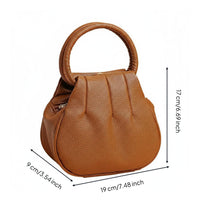 Portable Round Handbag Lightweight Small Top Handle Bag Compact Size Mini Crossbody Purse Casual Design for Women, Shopping, Travel