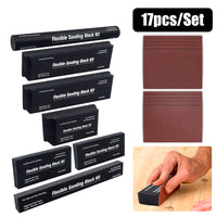 7/12pcs Black EVA Sanding Blocks for Woodworking and Auto Body