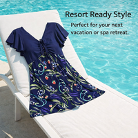 Swimsuits for Women, Modest Short Sleeve for Mature Plus Size Conservative Swimwear with Control, Split Design for Water Aerobics & Pool Wear