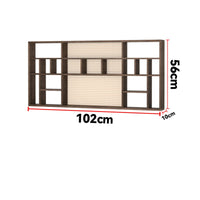 Tea-Room Display Rack Woven Rattan-Style Wooden Display Shelf Space-Saving