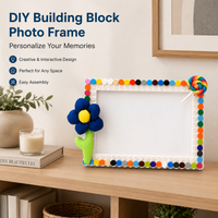 DIY Picture Frame Kit, Personalised Photo Frame Craft for Kids, 7 inch Desktop Photo Frame, White with Multicolored Accents