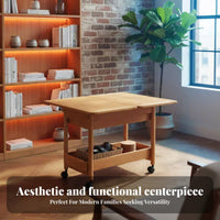 2-Tier Rolling Trolley Foldable Design 2-Tier Rolling Organizer Space-Saving Easy Assembly for Homeowners, Dining Area, Kitchen