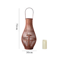 Bamboo Floor Lantern with Handle Decorative for Lobby