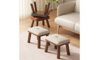 Wooden Shoe Changing Stool Easy to Clean Upholstered Footstool Scratch Resistant