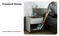 Single-Drawer Bedside Table Modern Design Nightstand Space-Saving for Homeowners