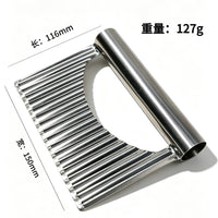Wave Cut Potato Slicer, Stainless Steel French Fry Cutter, Multi-Function Kitchen Tool