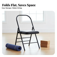 Foldable Design Iyengar Mindful Movement Chair Deepens Stretches Folding Mindful Movement Chair Padded Seat Backless Exercise Stool Portable for Beginners, Seniors, Home Gym