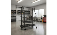 Golf Bag Storage Rack Caster Wheels Rolling Golf Bag Rack Two-Tier