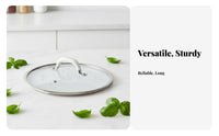 Universal Glass Pot Lid Anti-Scald Handle Universal Pan Lid Steam Vent Replacement Cookware Cover for Kitchen