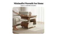 Rotating surface Adjustable C-Shaped Side Table mid-century-centuryera design Serving Cart Mobile with casters Home Furniture Sturdy Construction for Apartment Dwellers, Students, Remote Workers, Living Room, Small Spaces, Bedroom