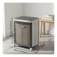Divided Laundry Sorter Cart Large Capacity Foldable Laundry Hamper with Wheels Ventilated Design Rolling Storage Bin with Lid for Washroom, Bedroom