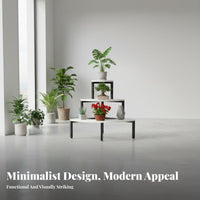Tiered Ladder Shelf Floor-Standing Flower Rack Corner-Fit for Living Room, Patio