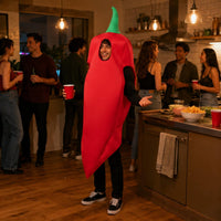 Chili Pepper Costume Green Stem Full Body Chili Suit Oversized for Party