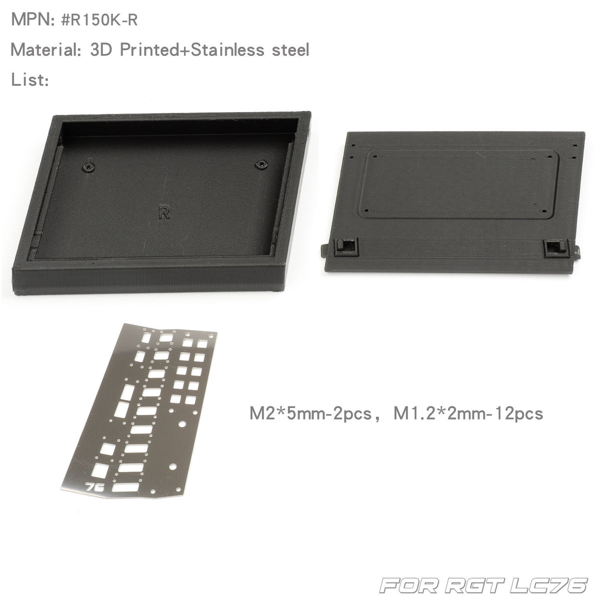 RCDream 1/10 RGT LC76 Weather Shield Side Window Toolbox Expansion Side Box Storage Bag