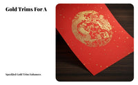 Thick Wax-Dyed Red Couplet Paper, Gold-Edged Blank Festive Xuan Paper, Handwriting, Wyrm Fish Pattern