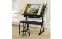 Tilted Drafting Table Ergonomic Drafting Table with Drawers Sturdy Art Desk with Drawers Long-Lasting for Artists, Home Office
