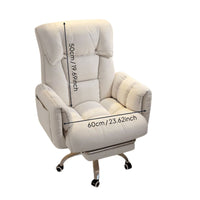 Reclining Comfy Sofa-Design Task Chair Comfortable Upholstered High-Back Computer Chair Wide Seat Office Furniture Padded Armrests for Bedroom