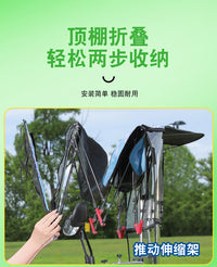 电动车遮雨棚新款可折叠收缩拆卸电瓶车篷摩托车雨伞挡风遮雨一体