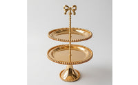 Tiered Stand with Mirrored Trays Ornate 2-Tier Dessert Stand Decorative Cupcake Display Display Stand for Party Hosts, Brides, Afternoon Tea