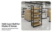 1 Piece Double-sided Display Rack Gondola Shelving Adjustable Shelves Retail Island Fixture Heavy Duty Construction Suitable for Merchandisers Shopkeepers Boutique