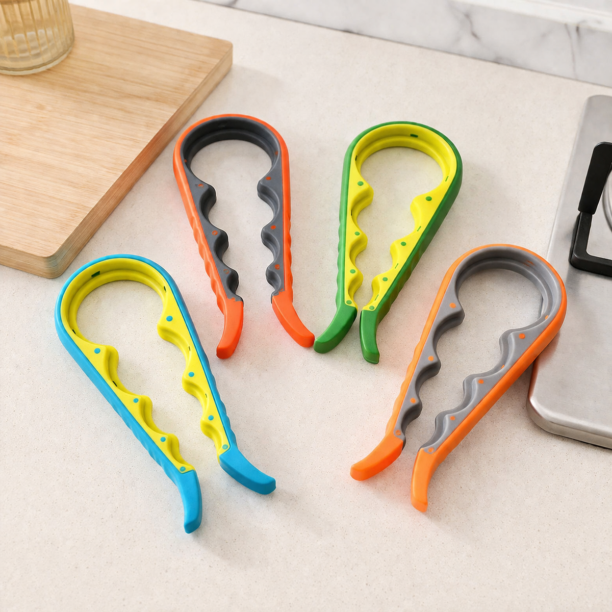 Jar Opener for Arthritis, Under Cabinet Jar Opener, Adjustable Portable Multi-functional multi-purpose for Weak Hands, Seniors, 22cm