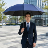 Waterproof Push Open Umbrella Windproof Umbrella with Fiber Ribs Heavy Duty Large for Businesses