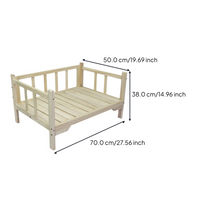 Hardwood pet bed with padded cover