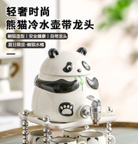 冷水壶带龙头熊猫可爱水具杯子套装大容量耐高温可乐桶家用凉水壶