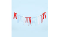 Bow Garland with Lace Ready to Hang Ribbon Bow Garland Vintage Ribbon Banner for Party Planners, Diy Decorators, Infant Shower, Candy Table, Mantel