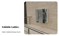 Wall-Mounted Retractable Ladder Foldable Retractable Attic Ladder Indoor Outdoor Use Pull-down Loft Stairs for Homeowners, Adults, Garage, House, Roof