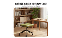 Cane Back Rolling Chair Ergonomic Design Office Seating Reclining Function