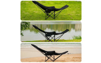 Multi-Position Moon Chair with Leg Rest Portable Reclining Camping Chair Lightweight Foldable Lawn Lounger Supportive for Campers