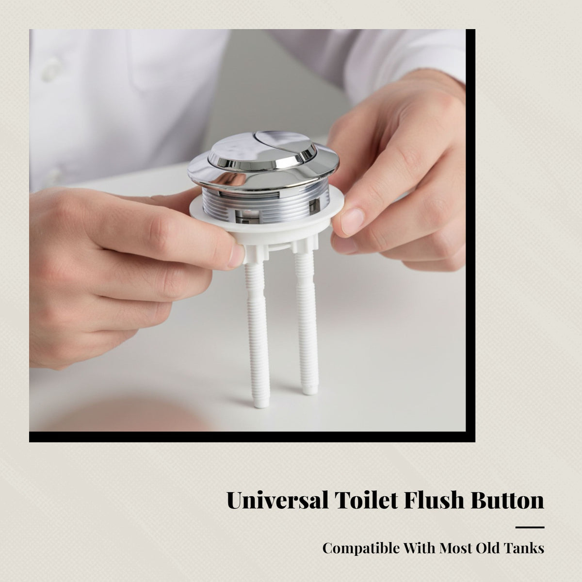Classic Toilet Tank Flush Button, Universal Coil, Press Lever Material