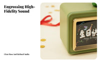 Retro Bluetooth Speaker Personalized Screen Digital Clock Speaker for Students