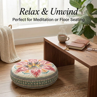 Bohemian Mandala Floor Pillow Cover, Decorative Bohemian Seating Throw, Thickened Round Meditation M - Image 5
