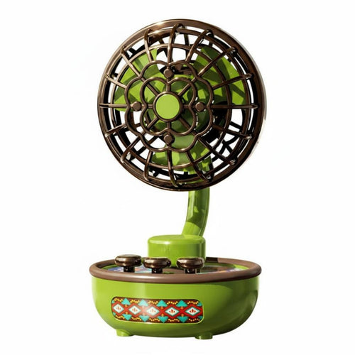 Vintage Design Table Fan Ambient Light Retro Desk Fan Quiet Function for Desktop
