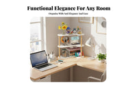 Corner Shelving unit Space-Saving Tiered Desk organizer Easy Assembly for Study Room