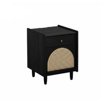 Single-Drawer End Table with Open Shelf Sturdy Construction Nightstand