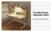 Kids Desk and Chair Set Solid Wood Construction Height Adjustable Study Desk Rounded Corner Design children's Writing Table for Girls, Home, Playroom
