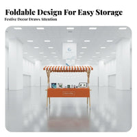 1 Piece Foldable Wooden Market Booth Effortless Assembly Portable Vendor Stand Sturdy Construction Suitable for Agricultural Markets Craft Fairs Promotional Events Temporary Retail Spaces